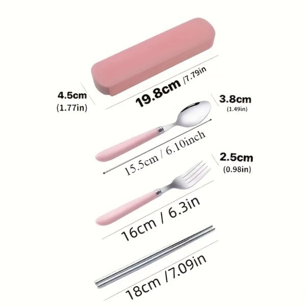 1pc Polished Stainless Steel Portable Cutlery Set with Storage Box - Perfect for everyday use with picnics, camping, and camping cookware