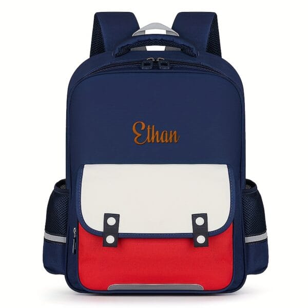 Custom Embroidered Name Lightweight Large Capacity School Backpack for Boys & Girls - Adjustable Shoulder Straps, Durable Polyester, Multiple Compartments, Easy-Clean Design for Elementary Middle School, Day Trips & Travel, Backpacks for School