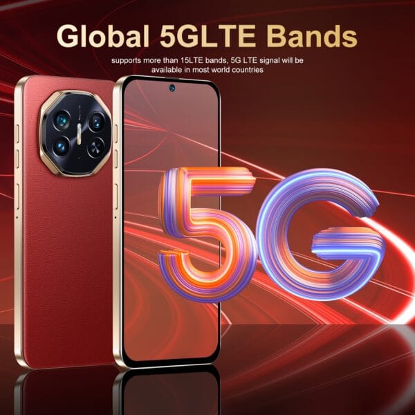 New Unlocked Dual SIM 5G Smartphone, 7.3-inch HD Screen, 8GB+256GB Storage, Android 13 System, 5800mAh Large Battery, Face Recognition Unlock, Premium Quality Appearance, Stylish and Novel Design