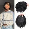 Short Crochet Wigs Synthetic Clips in Hair Toupee Extensions Afro Synthetic Braided Half Wig Dreadlock Hairpieces for Men Women Boy Male Father'S Day