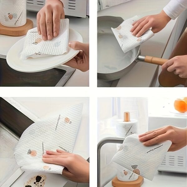 1 Roll (100 Sheets) Reusable Kitchen Towels - Ultra-Soft Microfiber, Multi-Use for Kitchen, Bathroom & Outdoor, Perfect for Christmas Party Cleaning & Gifts, Bathroom Essentials|Decorative Towels|Reusable Towels