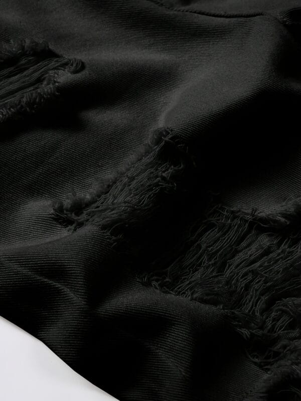 Men's Distressed Jeans Shorts - Non-Stretch Denim Casual Shorts with Zipper Closure, Machine Washable for Teens & Adults, Everyday Summer Outfits (Non-Elastic Waist), Weekend Attire, Torn Details, Durable Fabric, Young Adults