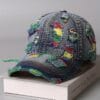 product-fancy-baf13650-f6d9-45e1-a9f4-f7edaf5fa51c Retro Distressed Washed Denim Baseball Cap - Adjustable Snapback Korean Street Fashion Hat with Random Torn Holes, Breathable Summer Sun Hat for Men & Women