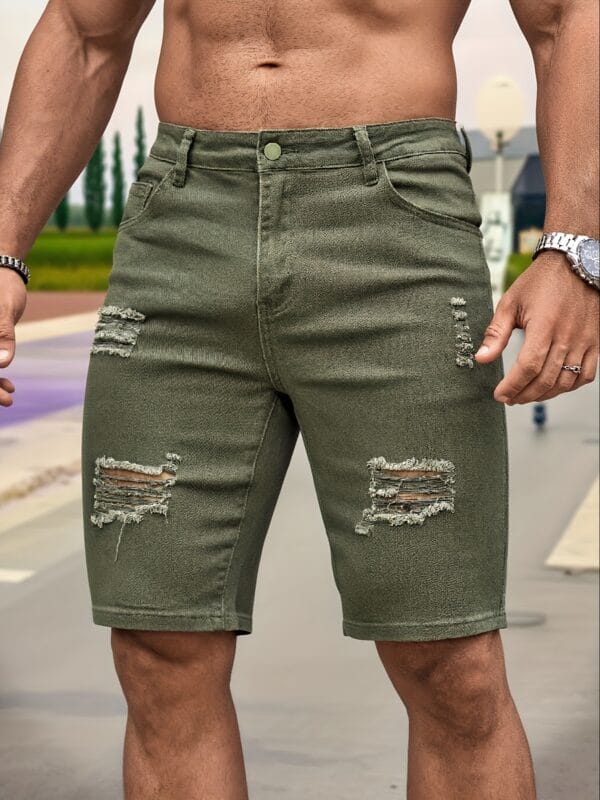 product-fancy-bd7c597d-07bf-40b2-af71-8f1421a98bb5 Denim Shorts in Army Green