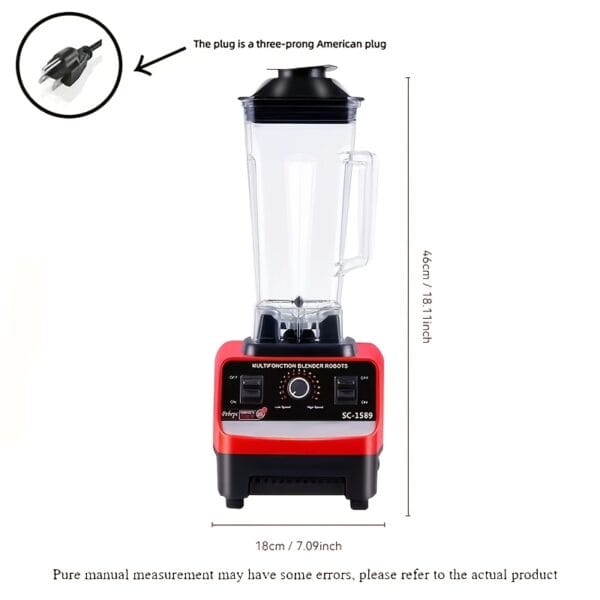 Multi-Functional 12-Speed Manual Juicer Blender with Ice Crusher - Perfect for Home, RV, and Outdoor Use - Ideal for Smoothies, Shakes, and Meal Prep - ABS Material, 110-130V Power Supply, Blender for Kitchen