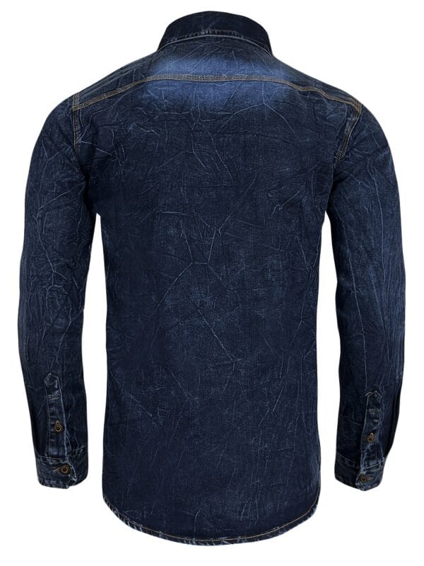 Men'S Slim-Fit Blue Denim Shirt with Double Pockets - Long Sleeve, Button-Up Casual Top for All Seasons, Versatile Fashion, Casual Wear|Slim Fit Shirt|Durable Fabric