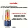 Portable Juicer 2-in-1 Multifunctional Rechargeble Battery | Compact Food Grade Polypropylene Cup for Personal and Family Fruit Squeezing, Easy to Carry Outdoors Durabl Plastic Material with 6 Blades & USB Charger - Suitable for Making Smoothies Shakes Iced Drinks Valentine's Day Thanksgiving Christmas Mother’S DAY Gift