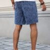 product-fancy-c30f535d-b080-43ab-b17a-655964ede135 Men'S Streetwear Denim Mid-Length Shorts - Washed Blue with Distressed Rips, Star & Anchor Embroidery, Loose Fit, Casual Summer Denim Shorts for Casual Attire, Everyday Denim Shorts | Streetwear Fashion | Detailed Embroidery, Denim Shorts