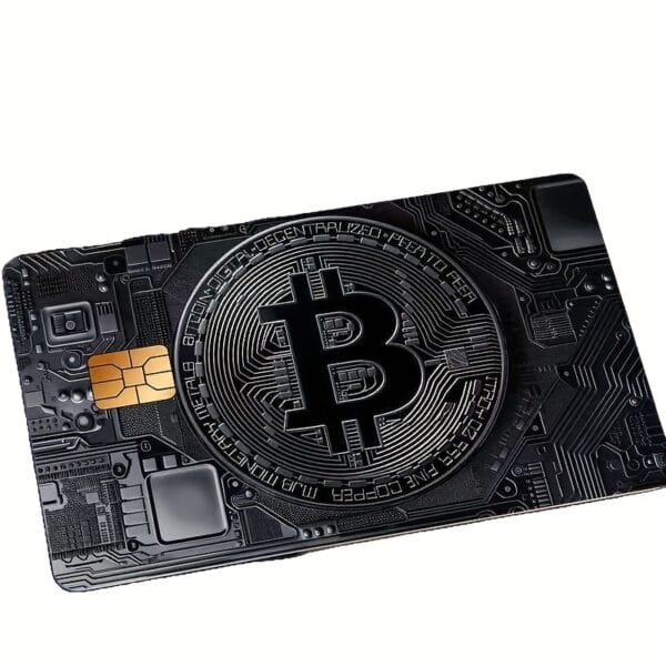 1pc Dark Night Black Bitcoin Credit Card Sticker, Single-Sided Bank Card Skin Protection Decorative Sticker, Suitable for EBT, Transportation, Keys, Credit Cards, Debit Cards, Protect Bank Cards, Etc. - Universal for Four Seasons