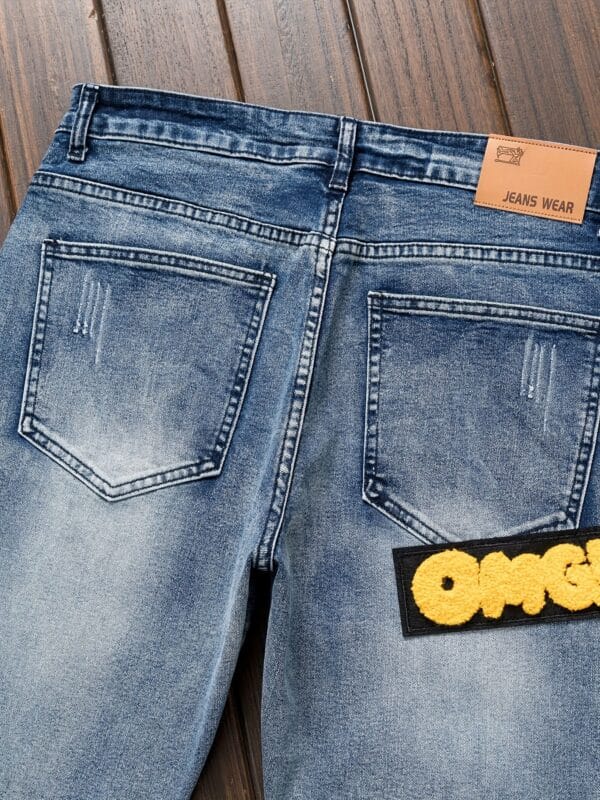 product-fancy-c3f54f1c-588d-429b-a273-a0e4c1a149b9 Men's Punk Jeans - Skinny fit Stretch Blue jeans with, Zipper Closure, Machine Washable - for Concerts, Nightclubs, Streetwear - Edgy Gothic Punk Rock Look