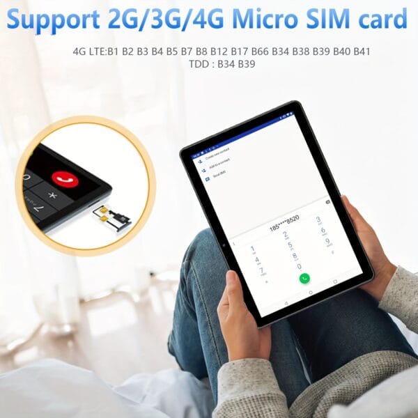 CRELANDER 10.1" 2-in-1 Android Tablet PC MTK 6763 Deca Core CPU with HD Display, 12GB (4GB+ 8GB Expandable) with RAM Support 1TB Expansion, 5000mAh Battery, Dual Camera, SIM Card Slot 4G LTE Calling Ultimate Office Bundle with Wireless Keyboard, Mouse, Stylus & Foldable Case, Tablet, Pad