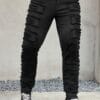 Men'S Skinny Faux Denim - Non-Stretch Slim Fit Pants with Pocket, All-Season Everyday & Formal Wear, Classic Black for Casual Formal Outfits - Adult Men'S Faux Denim, Versatile Clothing, Modern Faux Denim, Quality Stitching, Stylish Trousers, Urban Style, Formal Trousers, Durable Faux Denim, Young Adults