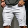 Men'S White Ripped Jeans - Trendy 2025 Design, Stretch Denim, Slim Fit, Mid-Rise, Casual Street Style, Perfect for Casual Attire, Jeans for Me