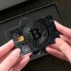 1pc Dark Night Black Bitcoin Credit Card Sticker, Single-Sided Bank Card Skin Protection Decorative Sticker, Suitable for EBT, Transportation, Keys, Credit Cards, Debit Cards, Protect Bank Cards, Etc. - Universal for Four Seasons