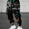 product-fancy-cf9cfac6-7f98-43c7-bdff-3a3b8a10d87b Men's 3D Graffiti Print Casual Polyester Sweatpants with Drawstring and Pockets | Slight Stretch Knit Fabric | All Over Print Regular Fit Joggers
