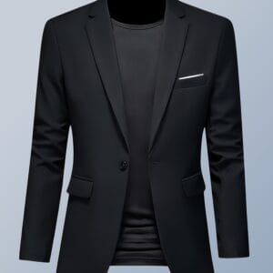 Men's Lightweight Business Jacket - Slim Fit Non-Stretch Suit Coat, Office, Formal Events - Red - Easy Care (Hand Wash/Dry Clean) - Spring/Fall/Summer Blazer - Classic Lapel Single Button Closure, Office Wear, Modern Gentleman, Tailored Design, Professional Attire