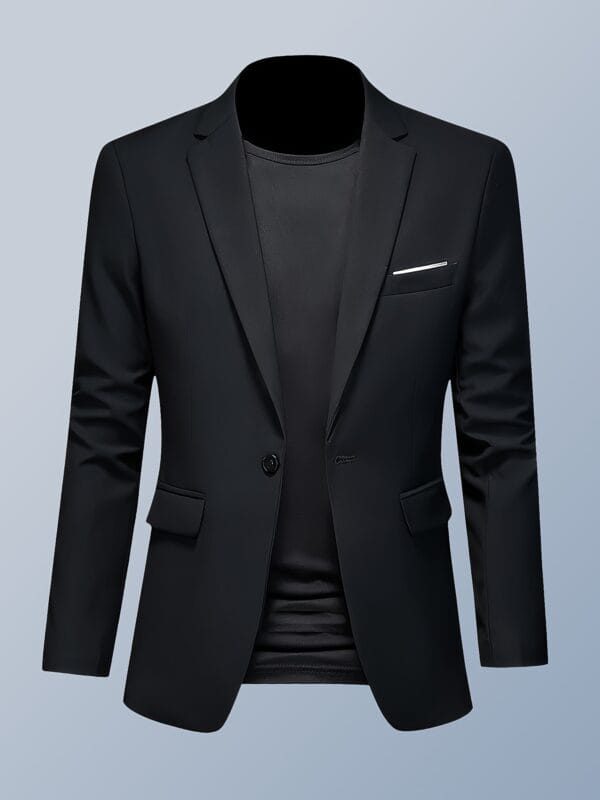 Men's Lightweight Business Jacket - Slim Fit Non-Stretch Suit Coat, Office, Formal Events - Red - Easy Care (Hand Wash/Dry Clean) - Spring/Fall/Summer Blazer - Classic Lapel Single Button Closure, Office Wear, Modern Gentleman, Tailored Design, Professional Attire