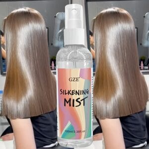 GZE Hair Silkening Mist: Salon-Grade Formula for Unisex Fine-Mist Silkening and Glossing Spray - Creates Brilliant Shine, Thermal-Pressing Product for Normal Hair Texture - Moisturizing