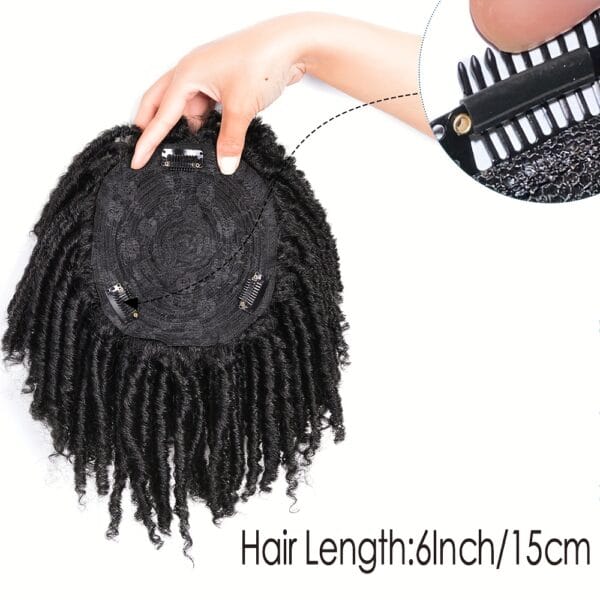 Short Crochet Wigs Synthetic Clips in Hair Toupee Extensions Afro Synthetic Braided Half Wig Dreadlock Hairpieces for Men Women Boy Male Father'S Day