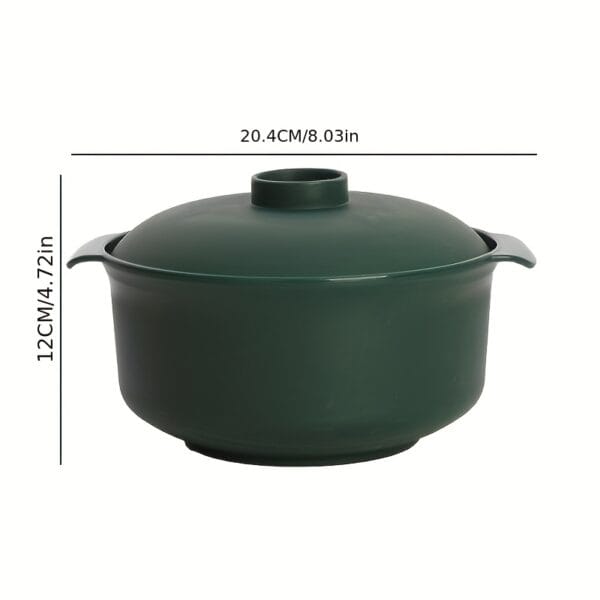 1pc Durable Non-Slip Microwave Safe Salad Bowl with Lid, New Shape, Reusable, PP, Round, Rust Resistant, for Grain, Pasta, Picnic, RV Camping Kitchen, Holiday