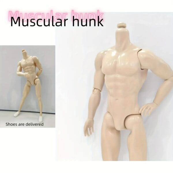 product-fancy-d30bbbb5-8cf1-488a-b46e-1943583e0954 1pc Human Body Model Doll Accessory - Muscular Man. He Has a Clear And Full Chest Muscle Outline, Showcasing The Beauty of Male Strength. The Plain Body Is 31Cm Tall And Available in Three Colors. It Can Be Used As a Figure, Doll, Or Decorative Item; a Birthday Gift Or Present, Doll Shoes