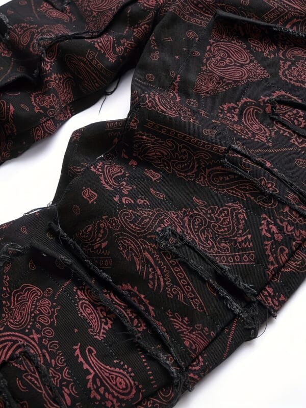 product-fancy-d33c65b4-6979-4c14-96ab-a2bcc64e2a6a Men's Elastic Waist Fashion Print Fringe Jeans