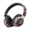 15-Hour Battery Life, Wireless Over-Ear Headphones with Lithium Battery - Low-Power Operation, Ideal for Gaming & Music, Outdoor Use, Push Button Control, Volume Control, No Charging Case, Gaming Headphones|Graffiti Design Headphones|Pushbutton Control Headphones