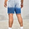 Men's Casual Straight-Leg Denim Shorts - Distressed Light Blue Wash, Relaxed Fit with Pockets, Machine Washable Summer Casual Wear, Shorts Jeans, Pocketed Swimwear, Shortlined Swimwear, Solid Color Design, Durable Fabric