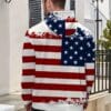 [Everyday Pullover] Men's Patriotic 3D American Flag Print Hoodie - Casual Polyester Pullover with Kangaroo Pocket, Machine Washable, Comfort Fit