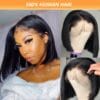 A 13X4 Lace Front Human Hair Wig Featuring a Short Straight Bob Style, Complete with Baby Hair And Pre-Plucked HD Lace. This Brazilian Remy Human Hair Wig for Women Has a Density of 150%.