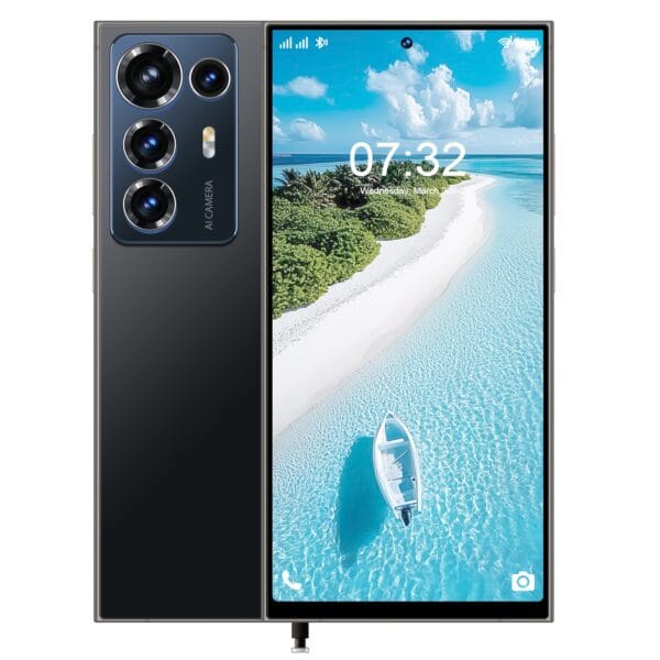 Unlocked Large-Screen Smart Phone, All-New Global Android 5G Phone, Featuring a 7.3-Inch Extra-Large HD Display, 8GB + 256GB Storage, 5800Mah High-Capacity Battery, 16MP + 24MP Cameras, Android 13 System with an 8-Core Processor.