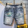 product-fancy-d7c2517d-9b99-4c34-ab69-9a06a4a61ef2 Men's Blue Denim Shorts - Summer Slim Fit Jeans