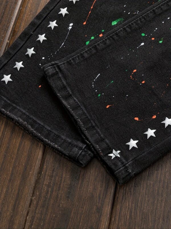 All Seasons Fashionable Street Fashionable Jeans, Men's Blend Casual Street Style Stretch Jeans Pants