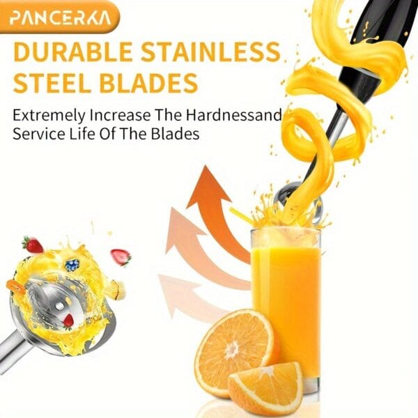 product-fancy-d92b8d6d-99b7-45af-b4a2-52fccb5e6a1e PANCERKA 100W Heavy-Duty Hand Blender Set - Multi-Purpose with Copper Motor, Stainless Steel Whisk & Milk Frother Attachments for Smoothies, Soups, Purees