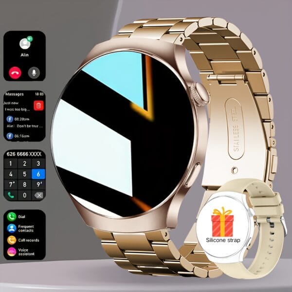 High-Definition Full Touch Smartwatch, Unisex - Wireless Calling/SMS/Multi-Sport Modes/Remote Camera Control/Fitness Tracker, Compatible with Android & iPhone, USB Charging, Alloy Case/Silicone Strap/Metal Band, Smart Connectivity, Modern Style, Clear Display, Perfect Gift for Men/Women/Friends/Loved Ones/Parents