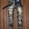 Men'S Skinny Faux Denim - Stretch Slim Fit Streetwear Pants, All-Season Skinny Leg Faux Denim for Urban Fashion, Casual & Formal Outfits - Non-See-Through Fabric, Street Style, Distressed Details, Quality Stitching, Stylish Trousers, Young Adults, Formal Attire, Modern Streetwear, Durable Stitching, Versatile Trousers, Young Men