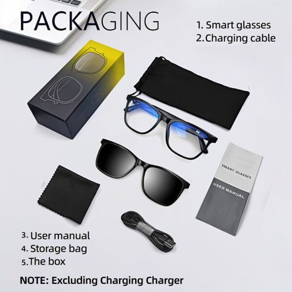 LIFEBEE New Unisex Smart Wireless Glasses, Multifunctional Glasses, Wireless Calls, Music Playback, Outdoor Sports Headphones, Long Battery Life