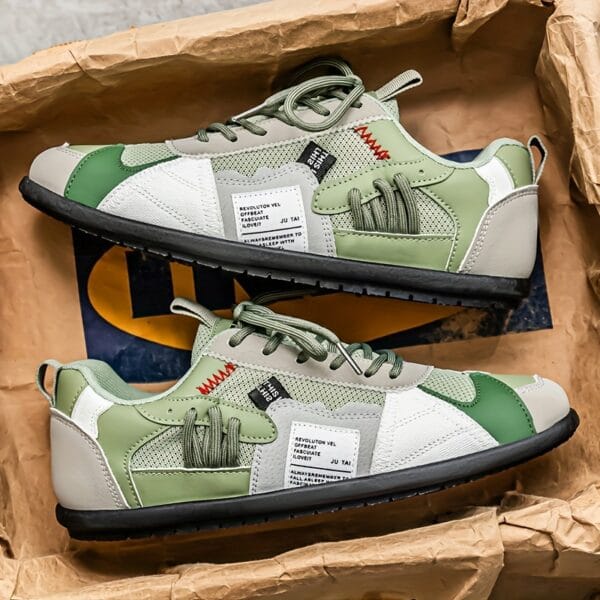 KOONEXY Men'S Stylish Low-Top Sneakers - Vibrant Teal, Yellow & Orange Color Block Design, Breathable Fabric & Faux Upper, Durable PVC Sole, Lace-Up Casual Shoes for All-Season Comfort, Casual Footwear | Colorblock Sneakers | Comfortable Fit