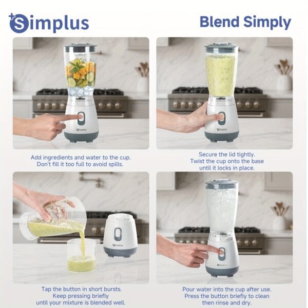 Multifunctional Food Processor with High Power 250W Mixer, Personal Small Juice Blender, Multi-purpose with 3 Cup Accessories, Stainless Steel Blade, Multifunctional for Minced Meat and Vegetable Juices, Grinding Beans, Convenient and Practical for Home Kitchen Use, Processing Various Ingredients, Includes South African Conversion Plug