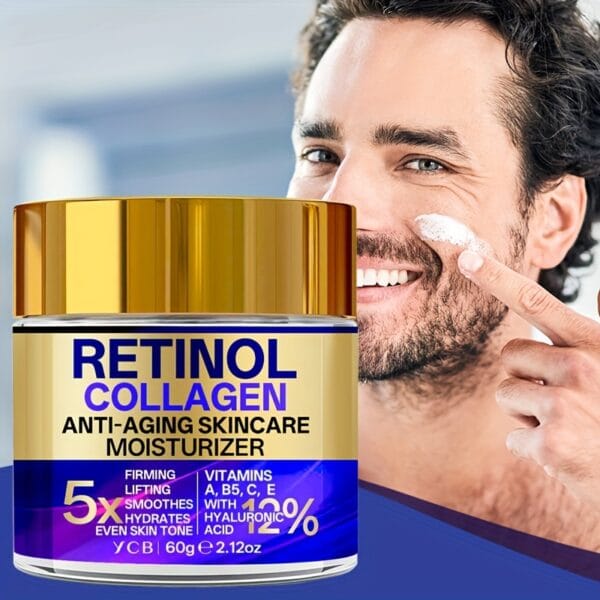 YCB Retinol Collagen Moisturizing Cream 60g/2.12oz - Face Cream with Hyaluronic Acid, Vitamin E, Shea Butter & Caffeine - Firms, Lifts Sagging Light Beige, Improves Elasticity, Even Light Beige, All Light Beige Types, Elegant Packaging, Advanced Skincare Formula
