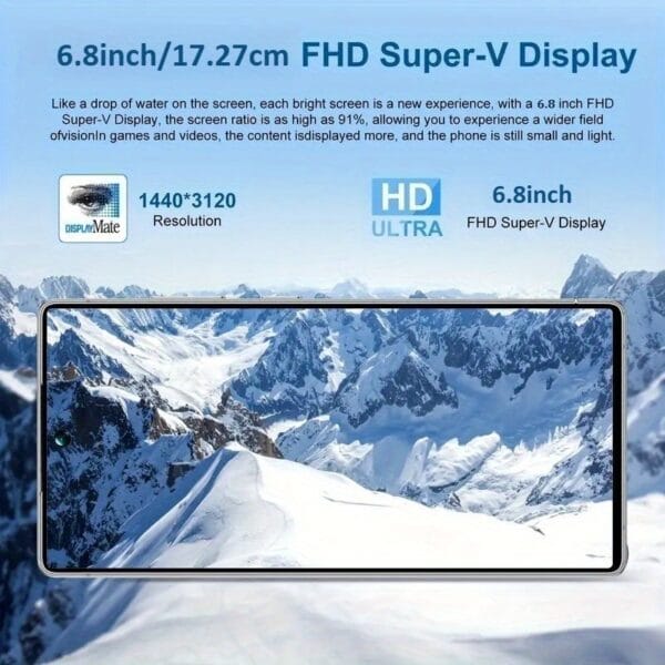 Globeally Unlocked New Smartphone Android 12 System Smartphone 8GB+256GB 6.8-inch Display 48MP+72MP Camera 5800mAh Large Battery Super Long Battery Life Dual SIM Support Face Recognition Unlocking Perfect Holiday Gift for Halloween/Christmas