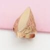 Elegant Adjustable Open Ring for Women - Chic Rose Golden Plated Copper, Smooth Finish, Fashionable Daily & Wedding Accessory
