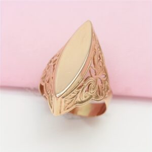 Elegant Adjustable Open Ring for Women - Chic Rose Golden Plated Copper, Smooth Finish, Fashionable Daily & Wedding Accessory