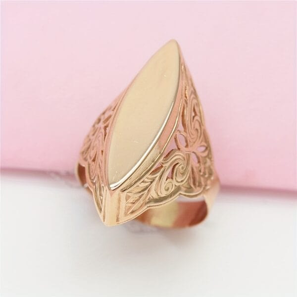 Elegant Adjustable Open Ring for Women - Chic Rose Golden Plated Copper, Smooth Finish, Fashionable Daily & Wedding Accessory