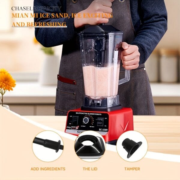 2.5L Large Capacity Dual-Use Blender with Food-Grade ABS Mixing Cup - Powerful Household and Commercial Juicer, Smoothie Maker, and Grinder, No Battery Needed, 120V, US Plug, Commercial Kitchen Equipment | Modern Kitchen Appliance | Durable Plastic Base, Blender