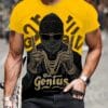 Digital Print Hip-Hop Style Genius Letter Pattern, Print T-Shirt, Short Sleeve Top to Express Personality