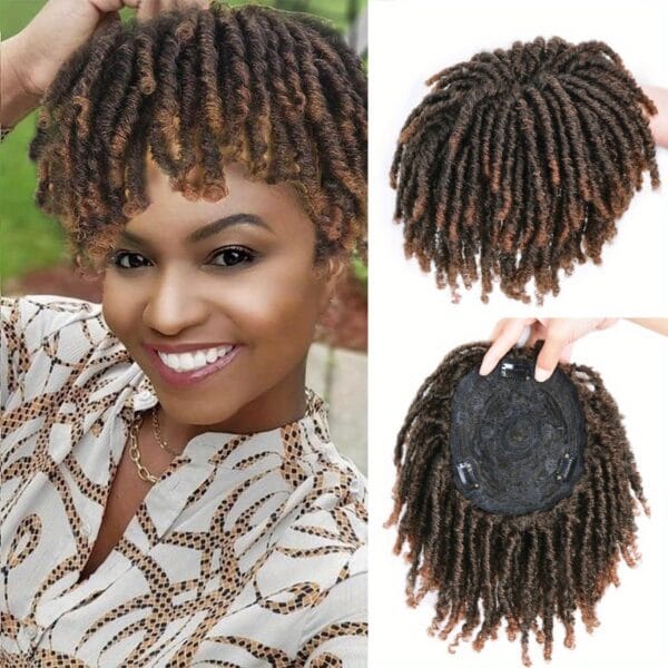 Short Crochet Wigs Synthetic Clips in Hair Toupee Extensions Afro Synthetic Braided Half Wig Dreadlock Hairpieces for Men Women Boy Male Father'S Day