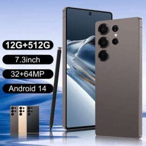 product-fancy-eae0af3e-f94c-4586-9806-01f0998c36d7 2025 New Unlocked Smartphone with 12GB RAM +512GB ROM, Android 14, 7.3" HD+ Display, Dual SIM, Cellphone with Stylus Pen, 32MP+64MP cameras, Face unlocked, Suitable for Holiday Gifts