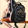 1pc Steampunk Clock Backpack - Adjustable Shoulder Straps, 2D Flat Printing, Mechanical Design, Perfect for Teens & Adults, Casual Outing Gear, Everyday Backpack | Vintage Backpack | Durable Backpack