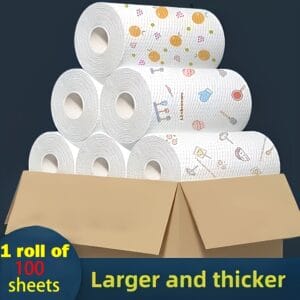 1 Roll (100 Sheets) Reusable Kitchen Towels - Ultra-Soft Microfiber, Multi-Use for Kitchen, Bathroom & Outdoor, Perfect for Christmas Party Cleaning & Gifts, Bathroom Essentials|Decorative Towels|Reusable Towels